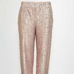 NWT Loft Sequin Jogger Pants Size M in Gold